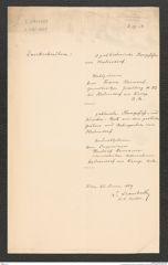 k.k. naturhistorisches Hofmuseum, Intendanzakten 1885-1896 (Hauer), Aktenzahl Z.58/1889, Seite 1
